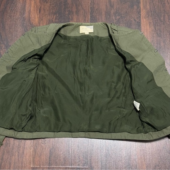 Elizabeth and James Anthropologie Military Green Lightweight Cropped Jacket 8 - Picture 11 of 16